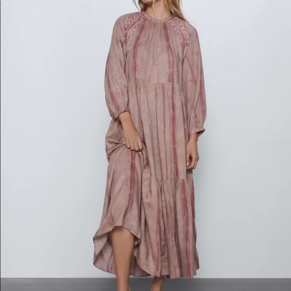 BRAND NEW with Tags Printed Midi Zara Dress